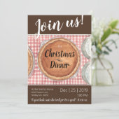 Weihnachtsessen Einladung mit Umschlag (Stehend Vorderseite)