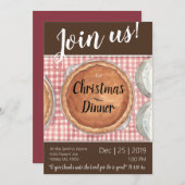 Weihnachtsessen Einladung mit Umschlag (Vorne/Hinten)