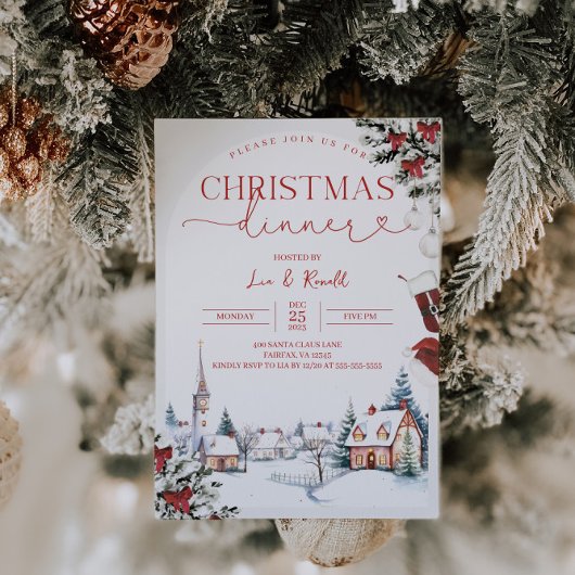 Weihnachtsessen Einladung Weihnachtsfest Party Ein