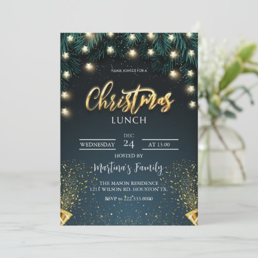 Weihnachtsessen Einladungen Feierabend (Stehend Vorderseite)