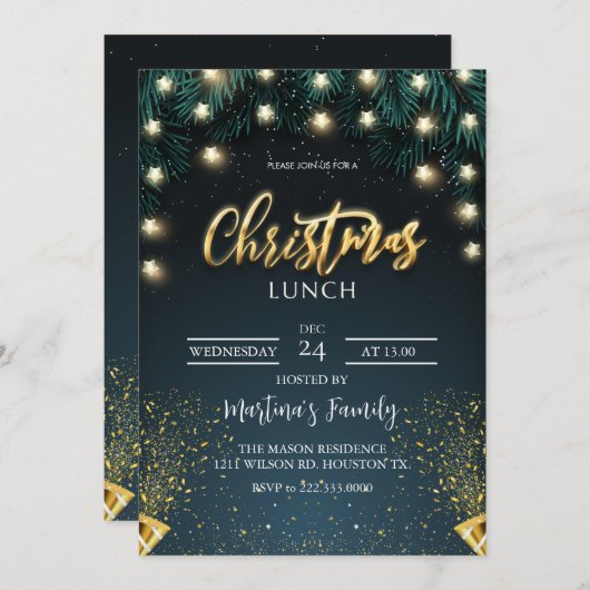 Weihnachtsessen Einladungen Feierabend (Vorne/Hinten)