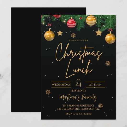 Weihnachtsessen Einladungen Feierabend (Vorne/Hinten)