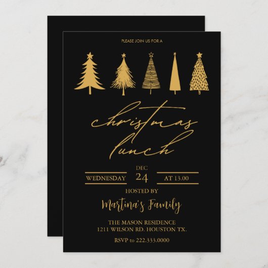 Weihnachtsessen Einladungen Weihnachtsfest (Vorne/Hinten)