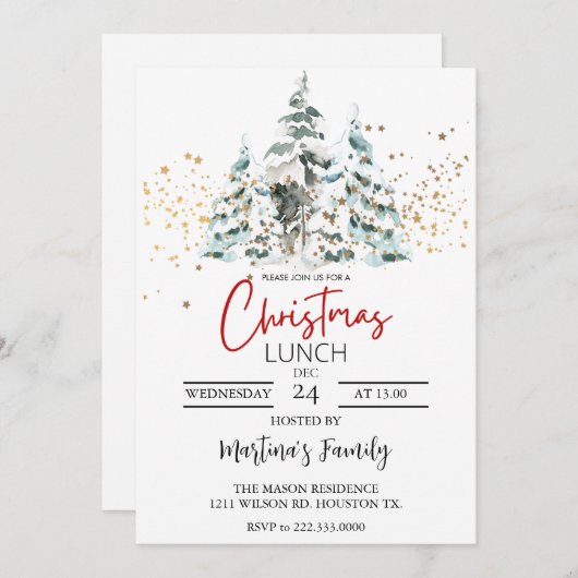 Weihnachtsessen Einladungen Weihnachtsfest (Vorne/Hinten)