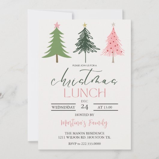 Weihnachtsessen Einladungen Weihnachtsfest (Vorderseite)