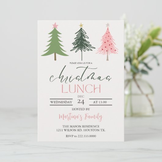 Weihnachtsessen Einladungen Weihnachtsfest (Stehend Vorderseite)