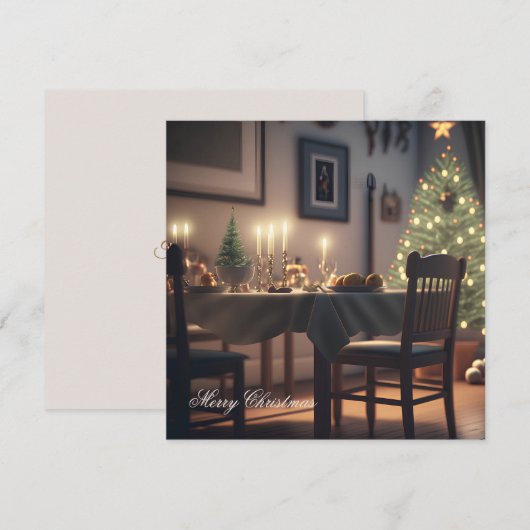 Weihnachtsessen Feiertagskarte (Vorne/Hinten)