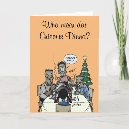 Weihnachtsessen Feiertagskarte (Vorderseite)