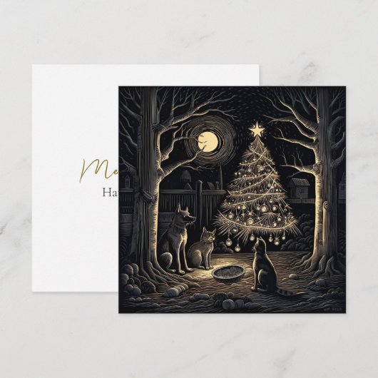 Weihnachtsessen Feiertagskarte (Vorne/Hinten)