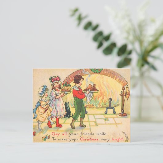 Weihnachtsessen Feiertagspostkarte (Stehend Vorderseite)