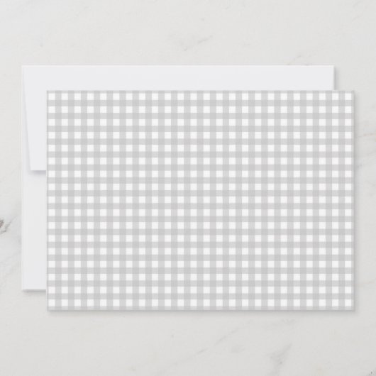 Weihnachtsessen Gingerbread Gray Gingham Einladung (Rückseite)