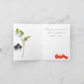 Weihnachtsessen, Kräuter, Gewürze, Tomaten, Feiertagskarte (Innenseite)