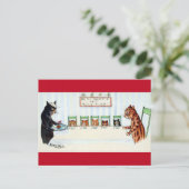 Weihnachtsessen, Louis Wain Feiertagspostkarte (Stehend Vorderseite)