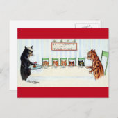 Weihnachtsessen, Louis Wain Feiertagspostkarte (Vorne/Hinten)