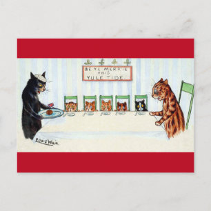 Weihnachtsessen, Louis Wain Feiertagspostkarte