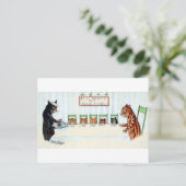 Weihnachtsessen, Louis Wain Feiertagspostkarte (Stehend Vorderseite)