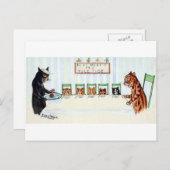 Weihnachtsessen, Louis Wain Feiertagspostkarte (Vorne/Hinten)