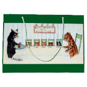 Weihnachtsessen, Louis Wain Große Geschenktüte (Rückseite)