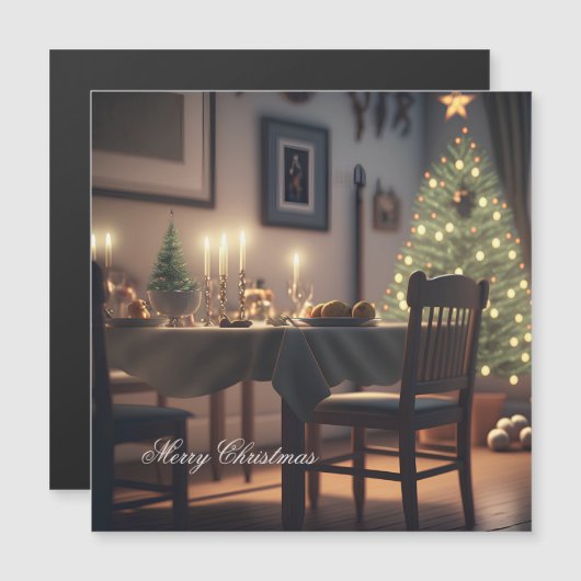 Weihnachtsessen Magnetkarte (Vorne/Hinten)