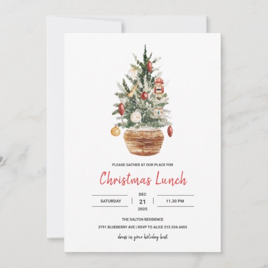 Weihnachtsessen Party Einladung (Vorderseite)