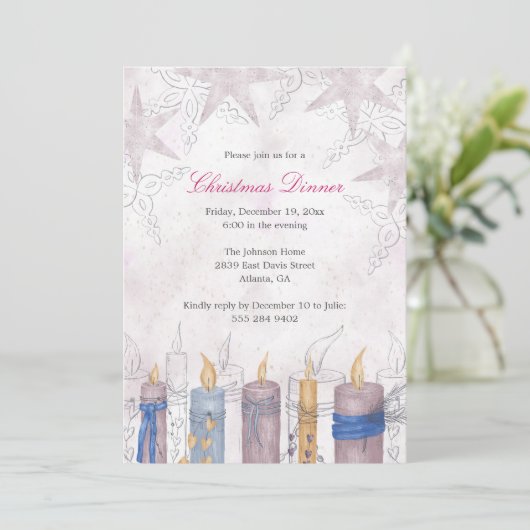 Weihnachtsessen Party Einladung (Stehend Vorderseite)