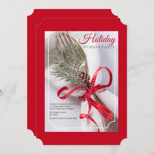 Weihnachtsessen Party Einladung (Vorne/Hinten)