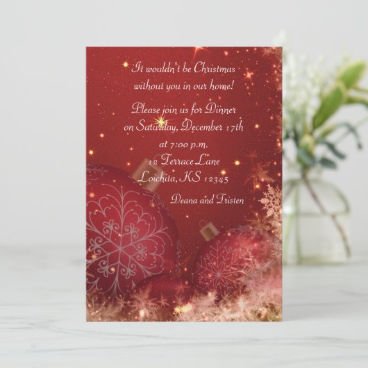 Weihnachtsessen Party Einladung (Stehend Vorderseite)