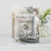 Weihnachtsessen/Party Einladung (Stehend Vorderseite)