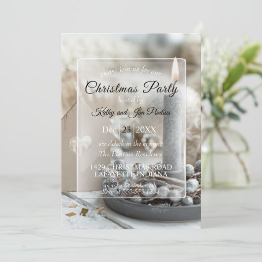 Weihnachtsessen/Party Einladung (Stehend Vorderseite)