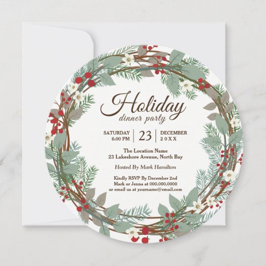 Weihnachtsessen Party Einladung (Vorderseite)