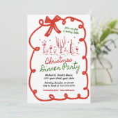 Weihnachtsessen Party Einladung (Stehend Vorderseite)