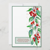 Weihnachtsessen Party Einladung Holiday Soiree (Rückseite)