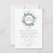 Weihnachtsessen Party Einladung Lila Minze (Vorderseite)