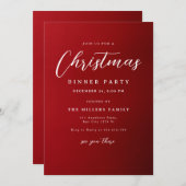 Weihnachtsessen Party Einladung, Minimalistisch Einladung (Vorne/Hinten)