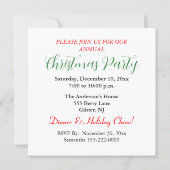 Weihnachtsessen Party Evergreen Pine Cons Feiertagskarte (Rückseite)