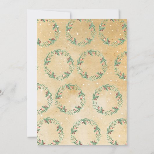 Weihnachtsessen Party Feiertage Vintagen Weihnacht Einladung (Rückseite)