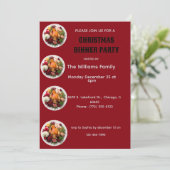 Weihnachtsessen Party laden Einladung (Stehend Vorderseite)