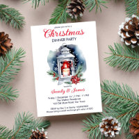 Weihnachtsessen Party Laternenpoinsettia