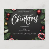 Weihnachtsessen Party Postkarte (Vorderseite)