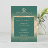 Weihnachtsessen Party Religiöse Krippe Szene Feiertagskarte (Stehend Vorderseite)