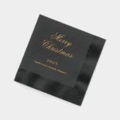 Weihnachtsessen Party Schwarzes goldenes Jahr Servietten Mit Folie (Links)