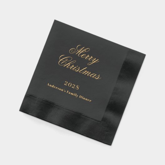 Weihnachtsessen Party Schwarzes goldenes Jahr Servietten Mit Folie (Links)