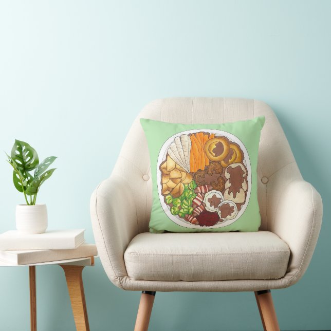Weihnachtsessen Party UK Festive British Food Kissen (Stuhl )