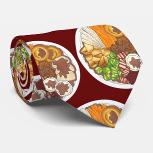 Weihnachtsessen Party UK Festive British Food Krawatte