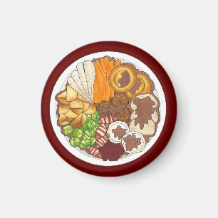 Weihnachtsessen Party UK Festive British Food Magnet