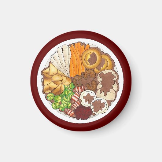 Weihnachtsessen Party UK Festive British Food Magnet (Vorne)