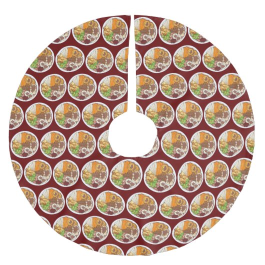 Weihnachtsessen Party UK Festive British Food Polyester Weihnachtsbaumdecke (Vorderseite)