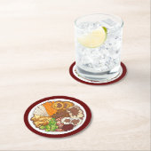 Weihnachtsessen Party UK Festive British Food Runder Pappuntersetzer (Vor Ort)