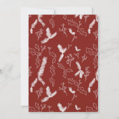 Weihnachtsessen Pine Berry Wreath Red Einladung (Rückseite)