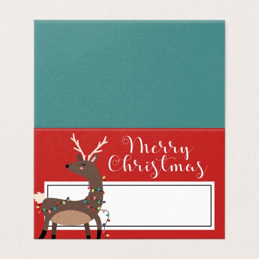 Weihnachtsessen Platzkarte | Frohe Weihnachten (Außenseite Aufgefaltet)